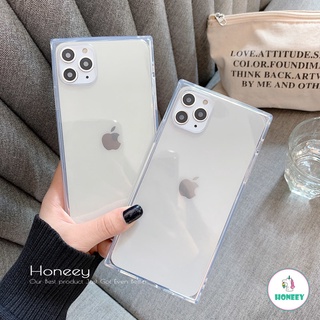 Transparent Square Edge Phone Case for IPhone 12 11 Pro Max X XS Max XR 8 7 Plus Crystal Clear Soft TPU Back Cover