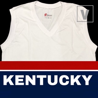 Kentucky | V-Neck Muscle Sleeveless Plain White for Adults