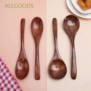 ALLGOODS Durable Coffee Spoon Long Handle Tea Spoon Soup Spoons Japanese Style Mixing Stirring Kitchen Tools Eco Friendly Dessert Wooden Spoon