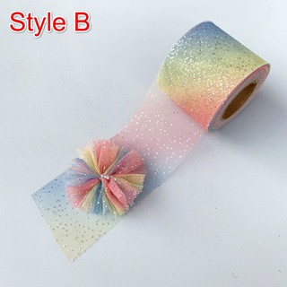 25 Yard 6cm Gradual Glitter Heart Rainbow Star DIY Handmade Accessories Grosgrain Ribbon (5)