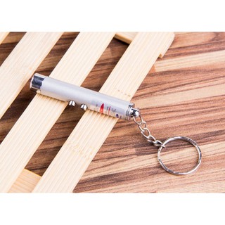 D2UN Portable 2in1 Red Laser Pointer Pen LED Flashlight Torch Keychain Keyring |CTING21|