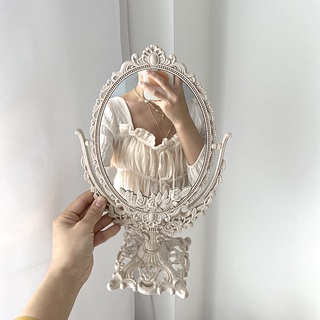 ⊙✙European Style Palace Carvings Vintage Mirror Room Decoration Desktop Makeup Mirror