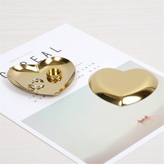 Heart Shaped Jewelry Serving Plate Metal Tray Storage Arrange Fruit Tray Home Rose Gold (5)