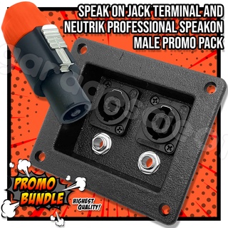 2 Speakon Jack Terminal Speaker Box Back Plate With Speak-On Plug 4 Pin Male SET (4)