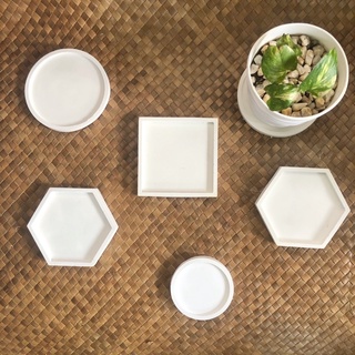 Plain White Square/Hexagon/Circle Coasters/Catch Plate Handmade Plaster