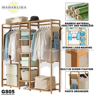 Maharlika GS05 Coat Rack Bamboo Cabinet Hanger Floor Bedroom Hanger Modern Minimalist Clothes Rack