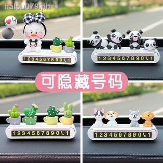 Hot sale▦✗Temporary parking sign moving car card creative cute phone number plate digital moving license plate car decoration products Daquan