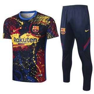 Top quality 2021 Barcelona Football Club short sleeve training men's sports jersey suit