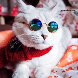 【OPPO】Dog Puppy Cats Fashion Cool Glasses Round Sunglasses Eyewear Pet Photo Props