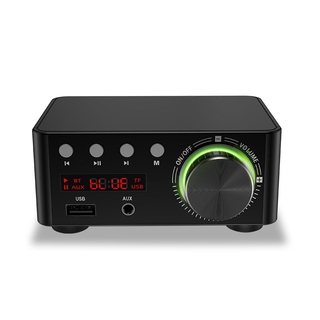 【High Quality】TPA3116 Class D bluetooth 5.0 HIFI 2x50W Stereo Amplifier Support USB TF Card RCA AUX USB Stick YAKES