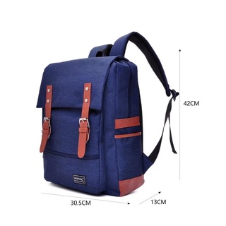 ♀♣MEMC Korean Denim Unisex Casual Backpack with Laptop Compartment#0122 (1)