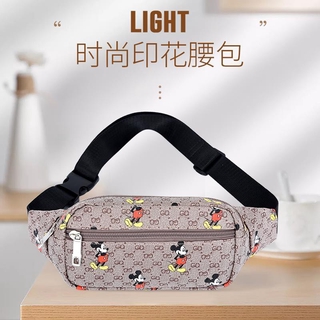 Mobile phone bag waist bag small chest bag outdoor sports running bag multi-function mobile phone bag tide Korean version of the new Mickey Messenger bag soft leather