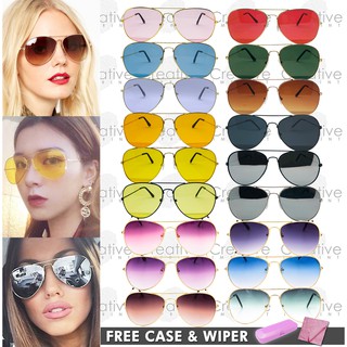 CISunnies #13302 Aviator Teardrop Pilot 1color Specs Sunglasses Shades | FREE CASE & WIPER (1)