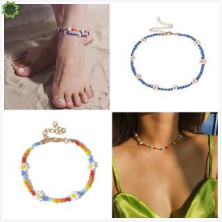Cod Qipin Korean Daisy Colorful Flower Beads Necklace Bracelet Anklet Fashion Charm Accessories 1pc