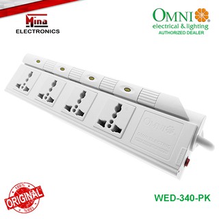OMNI WED-340-PK Extension Cord Set w/ Individual Switch 4-Gang 1.83 Meter Cord Length 2,500W 10A 250