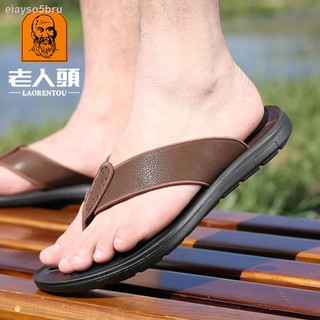 Beach slippers✷Elderly head slippers men s 2021 summer new casual beach shoes men s flip flops flip