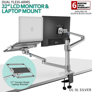 ♞№✙OL-3L 32in Monitor and Laptop ,Aluminum Desktop Mount ,Laptop and Monitor Holder