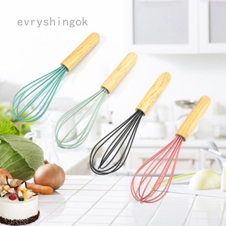 Evryshingok NEW Pjquanyong Wooden Handle Whisk Silicone Kitchen Mixer Balloon Wire Egg Beater Tool
