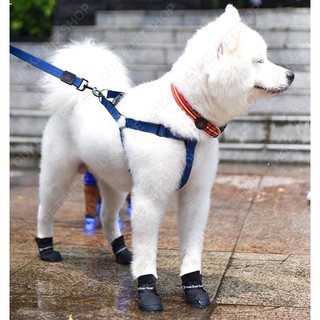 New products∋₪❒4pcs/set Pet Rain Shoes Dog Silicone Antiskid Rain Boots Candy Color Pets Waterproof