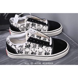 ▲❏New Arrivals New Vans Shoes Vans Pirate Skull Black and White Classic Old Skool Low Men and Women