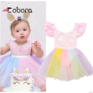 ✚☑BOBORA Baby Girl Unicorn Dress Kids Cute Toddler Cotton Mesh