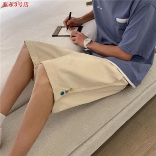 Summer shorts men s trendy brand ins five-point pants, high street loose, handsome, fried street, wide-leg, color-breasted casual pants