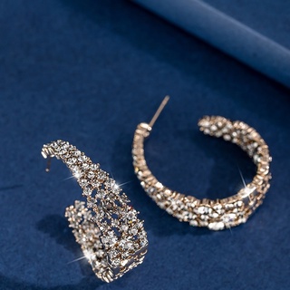 Personality Rhinestone Silver Earrings Charm Lady Earring Set Jewelry Birthday Gift