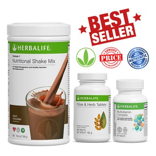Herbalife BASIC PROGRAM (Shake, Fiber & Herb, Vitamins & Minerals) DUTCH CHOCOLATE