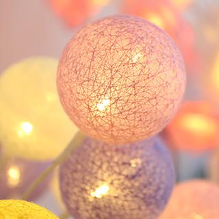 20 LED Cotton Ball Globe String Fairy Lights Bedroom Wedding
