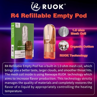 AUTHENTIC RUOK R4 V2 REFILLABLE EMPTY POD FOR RELX INFINITY