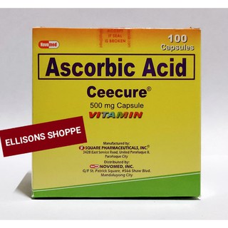 CEECURE Ascorbic Acid 500mg ( as Sodium Ascorbate 562.43mg) Box of 100 Capsules