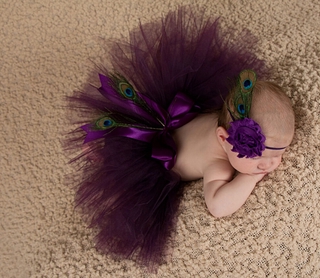 Newborn Tutu Skirt Peacock Feather Headband Set Baby Girl Costume Photo Photography Props Princess Skirt