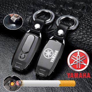YAMAHA USB Metal Lighter Car Key Flashlight Keychain Lighter(black)