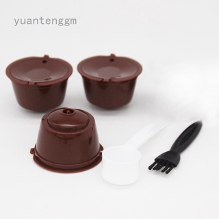 Yuantenggm 3PCs Refillable Filter Cup Set for Dolce Gusto Reusable Coffee Capsule Filter Pods