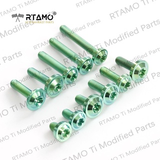 RTAMO Titanium Bolts M6 Size 10-50 Differ OD,Height front ABS &License Plate Body and Frame Anti-the