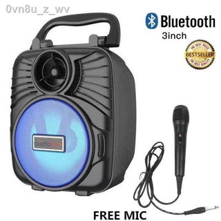 ✽blutooth speaker◕▪118 Mini Portable Wireless Bluetooth Karaoke Speaker with FREE MICROPHONE