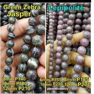 Green zebra jasper/ Lepidolite