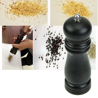 Wooden Pepper Spice Salt Mill Grinder Muller Tool Black