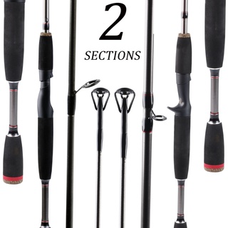 2 Section Carbon Spinning Casting Fishing Rods for Travel Freshwater Saltwater Fishing (1)