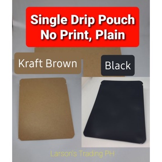 100 PCS PLAIN, NO PRINT BLACK OR KRAFT BROWN Single Drip Pouch for coffee drip bag, ONHAND laminated