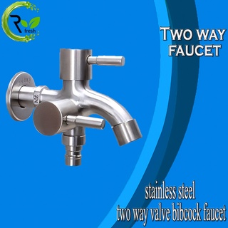 stainless steel two way valve bibcock faucet