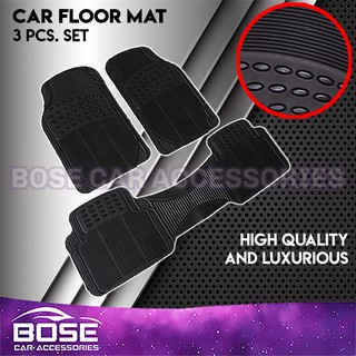 Heavy Duty Premium universal car floor guard mats mattings 3pcs /set Rubber Car Floor Matting BLACK