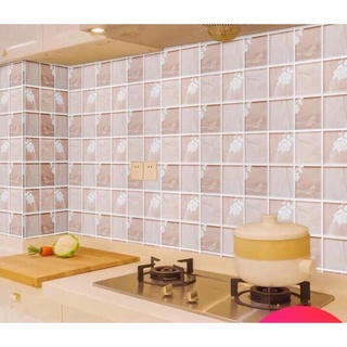 Aluminium Foil❒◈▨Kitchen Bathroom Self-adhesive Wall paper Waterproof Foil Stickers Anti-oil Wrap (3)
