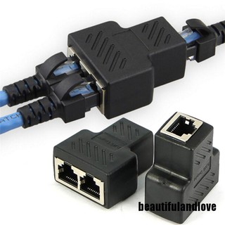 Blph 1 To 2 Ways RJ45 LAN Ethernet Network Cable Female Splitter Connector Adapters Jelly