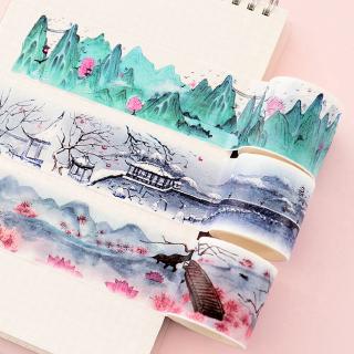Chinese Landscape Vintage Scenery Decoration Washi Tape DIY Planner Diary Scrapbooking Masking Tape