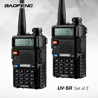 BaoFeng UV-5R Walkie Talkie Dual Band VHF/UHF136-174Mhz & 400-520Mhz Handheld Two Way Radio set of 2