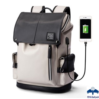 mochila vegan leather bags men women good brands travel Laptop Backpack with usb port (1)