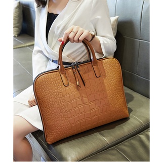 ☋2021 Business Women's Briefcase Leather Handbag Women Totes 15.6 14 Inch Laptop Bag Shoulder Office