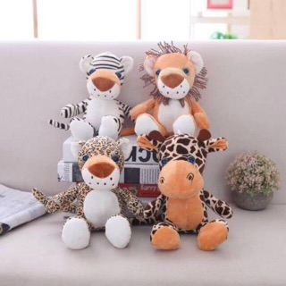 8inch safari animal collection stuffed toy Lion leopard giraffe tiger beast Wild animals
