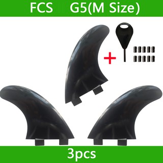 Beach❡◇◊Plastic black FCS G5 surfboard fins twin-set thruster quad-set Medium size